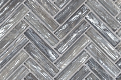 Shimmering Silver Herringbone - 12X12