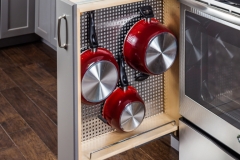 Base Cabinet Filler With Stainless Steel Pegboard Organizer