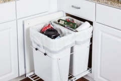 White Double Pull Out Waste Container System