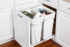 White Double Pull Out Waste Container System