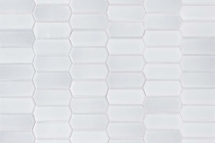 Retro Picket Bianco Glossy - Porcelain - Glossy - 12X12