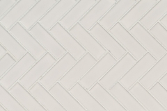 White Glossy Herringbone Mosaic - Porcelain - Glossy - 12X12