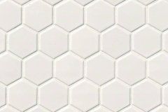 White Glossy Hexagon Mosaic 2X2 - Porcelain - Glossy - 12X12