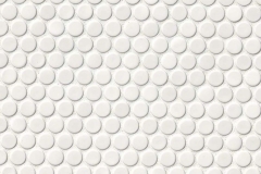 White Glossy Penny Round Mosaic - Porcelain - Glossy - 12X12