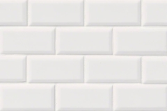 White Glossy Subway Beveled 2X4 - Porcelain - Glossy - 12X12