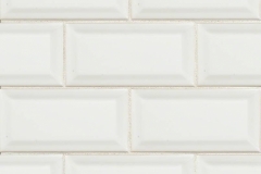 White Subway Beveled  - Ceramic - Glossy - 3X6