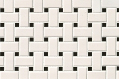 White and Black Matte Basket Weave Mosaic - Porcelain - Matte - 12X12