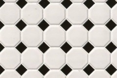 White and Black Matte Octagon - Porcelain - Matte - 12X12