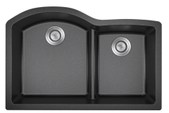 Black Offset Low Divide Undermount-811