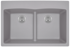 Silver Double Equal Bowl Low Divide Topmount-T812