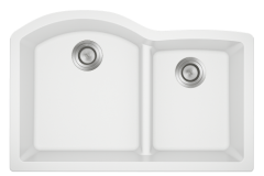 White Offset Low Divide Undermount-811