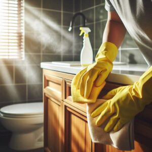 Cleaning Bathroom Wooden Cabinets